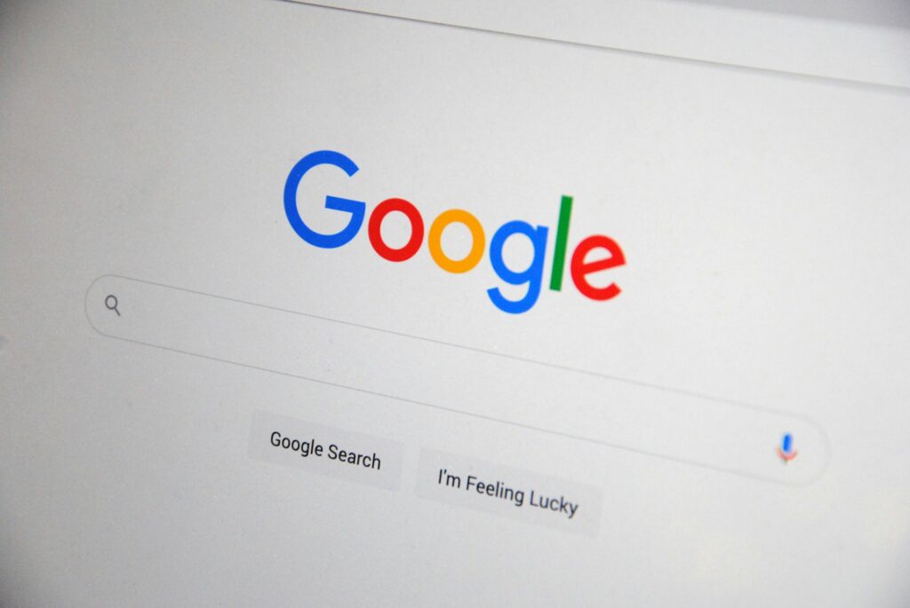 Google search bar and logo