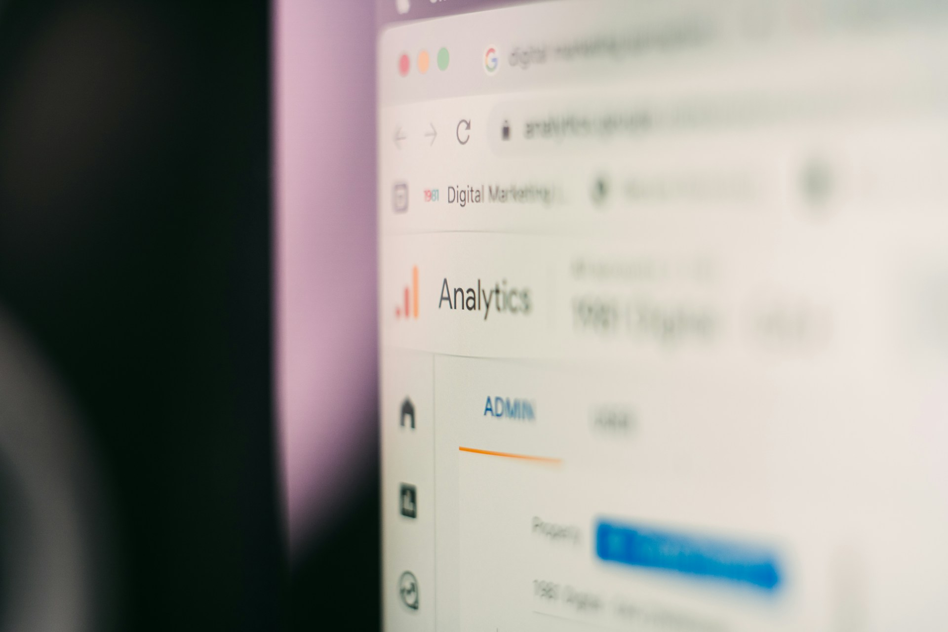 Google analytics on a screen