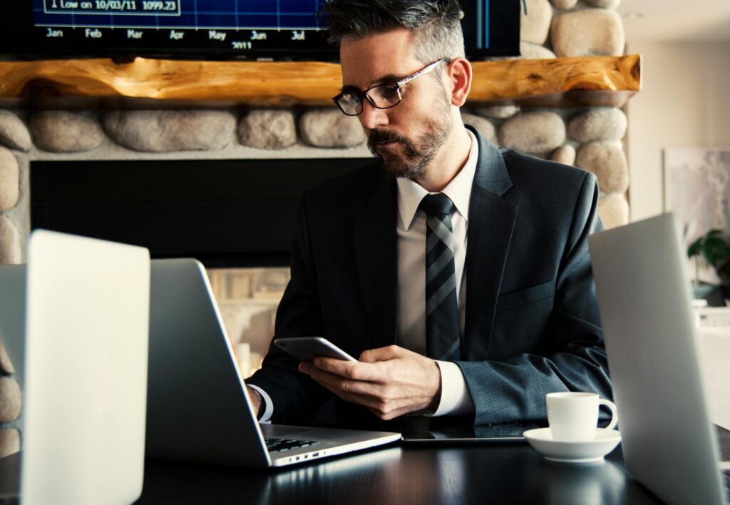 CEO working on a computer