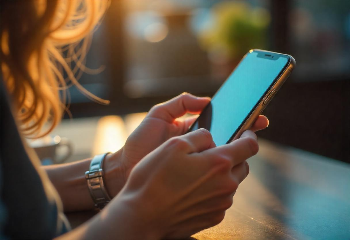 woman holding iphone