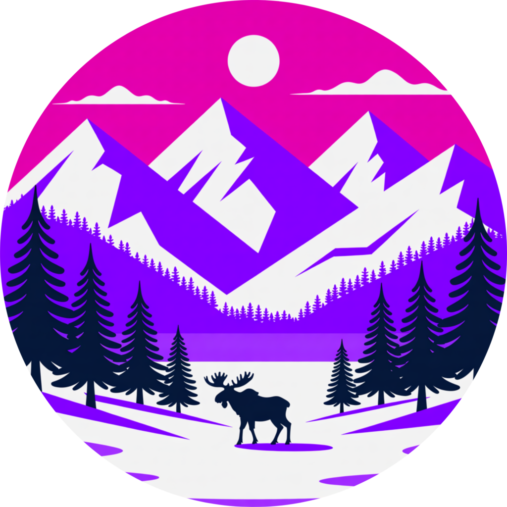 Alaska snowy mountains logo