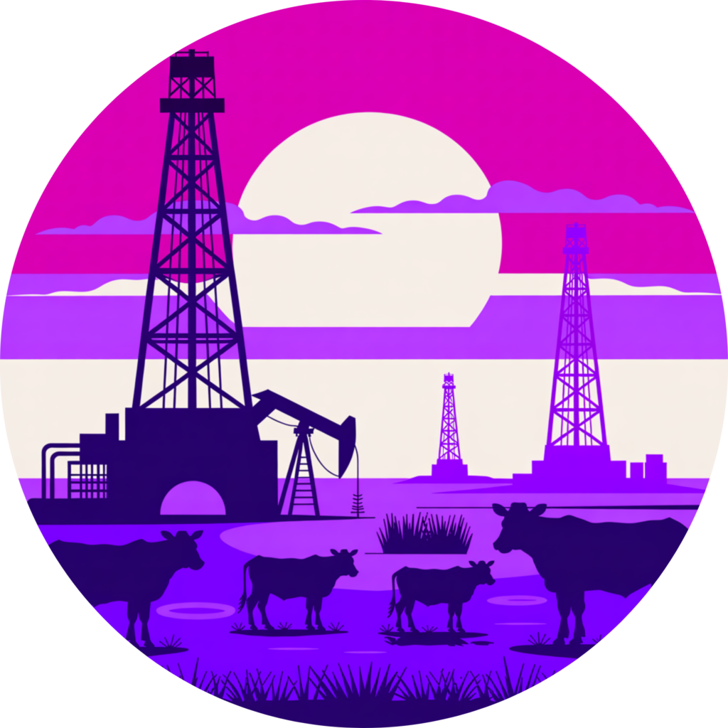 Oklahoma cow field logo