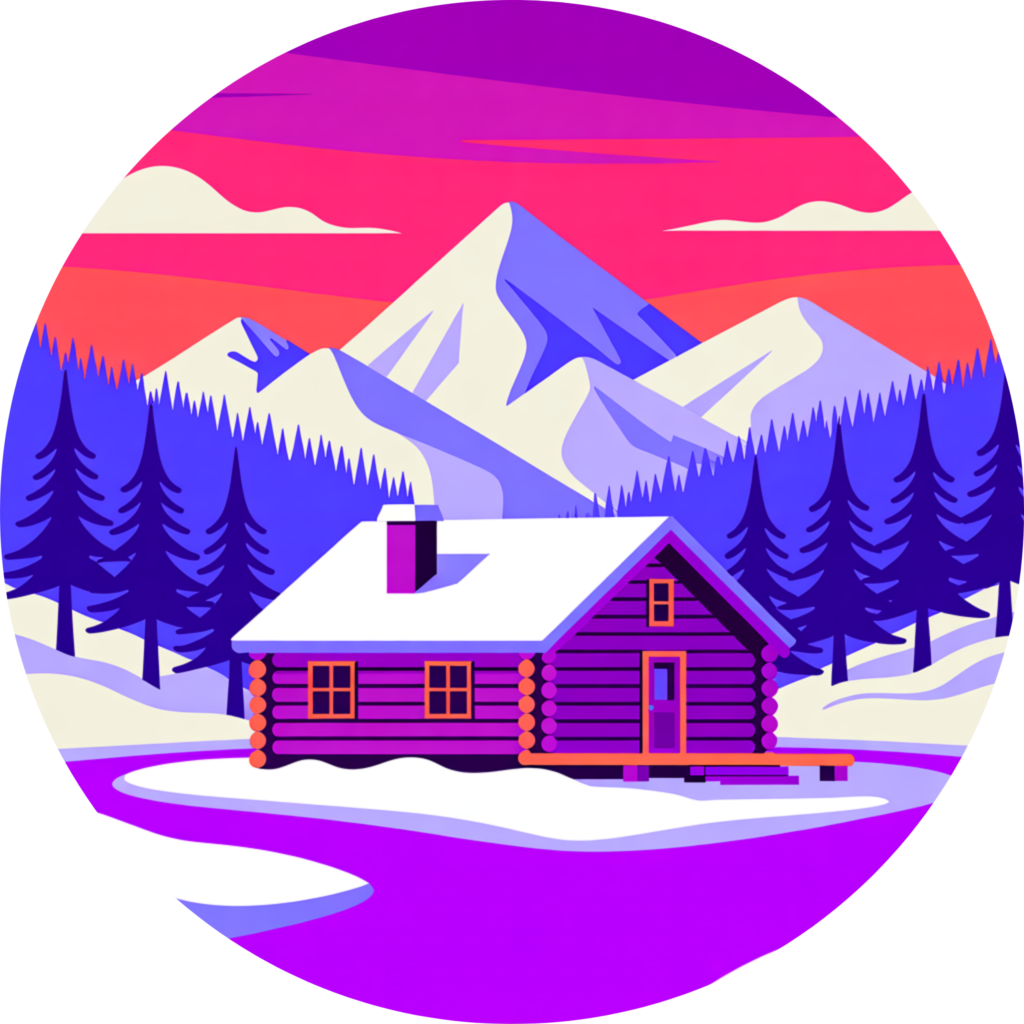 Colorado snowy lake house logo