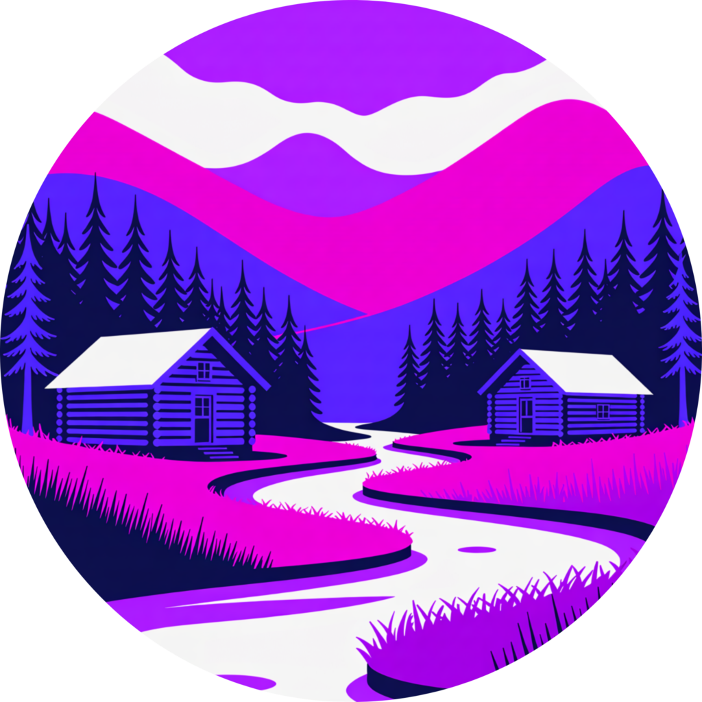 West Virginia cabin houses logo