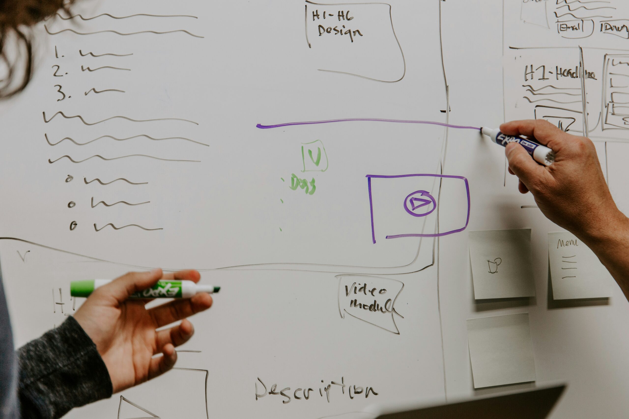 Hand drawing on seo dry erase board