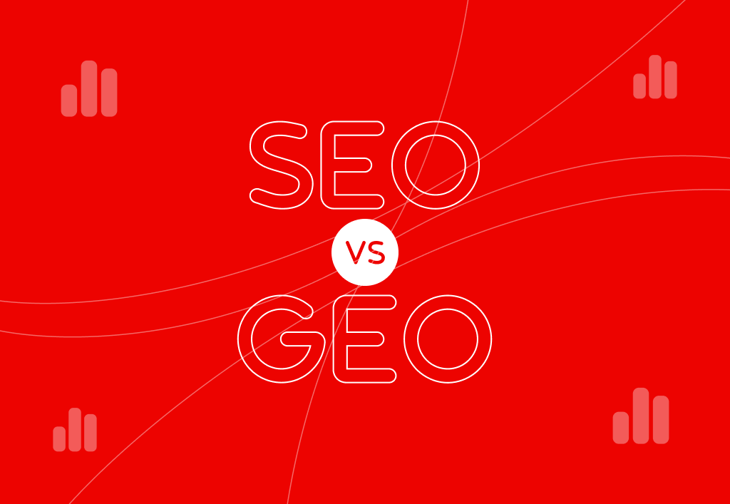 “SEO vs GEO comparison graphic highlighting the difference between traditional search optimization and generative engine optimization”