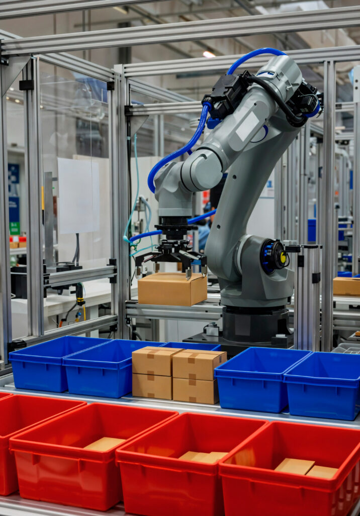 Industrial robot in automated packaging process